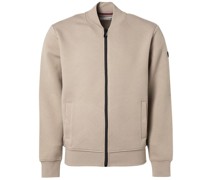 -Strickjacke Zipper Beige