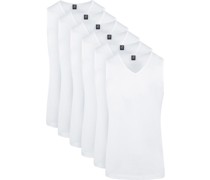 Viless T-Shirt ärmeloss Weiß 6-Pack