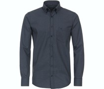 Freizeithemd Druck Navy