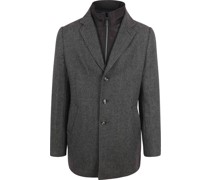 Job Coat Wolle Herringbone Grau