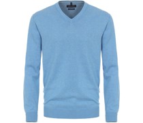 Pullover V-Hals Hellblau