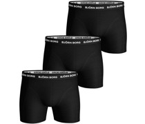 Shorts Solid Stretch 3er Pack Black