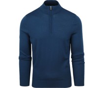 Merino Half Zip Pullover Indigoblau