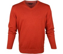Pullover V-Halsausschnitt Orange