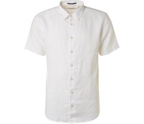 No-Excess Short Sleeve Hemd Leinen Weiß