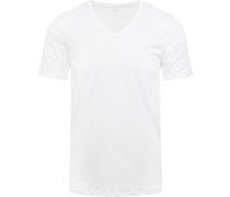 V-Ausschnitt Dry Cotton T-Shirt Weiß