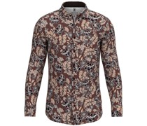 Hemd Blumenmuster Braun