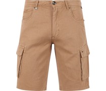 Cargo Short Leinen Beige