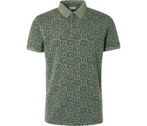 Poloshirt Druck Army Grün
