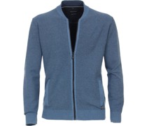 Strickjacke Zip Blau