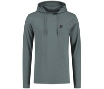 Hoodie Heavy Slub Grau Blau