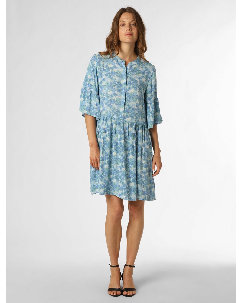 mbyM Damen Kleid Viskose hell gemustert