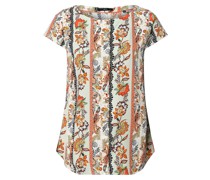 Blusenshirt  Viskose orange gemustert
