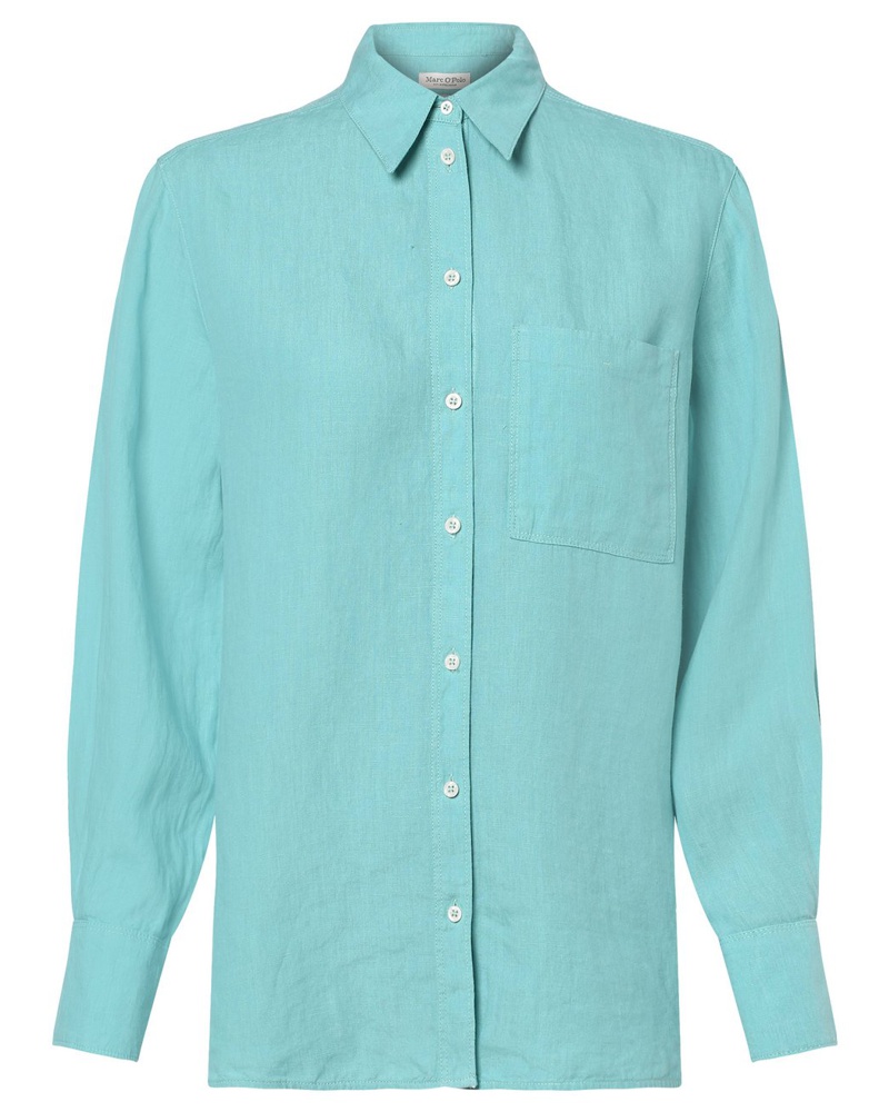 Marc O'Polo Damen Leinenbluse türkis Marc O'Polo Damen Leinenbluse türkis