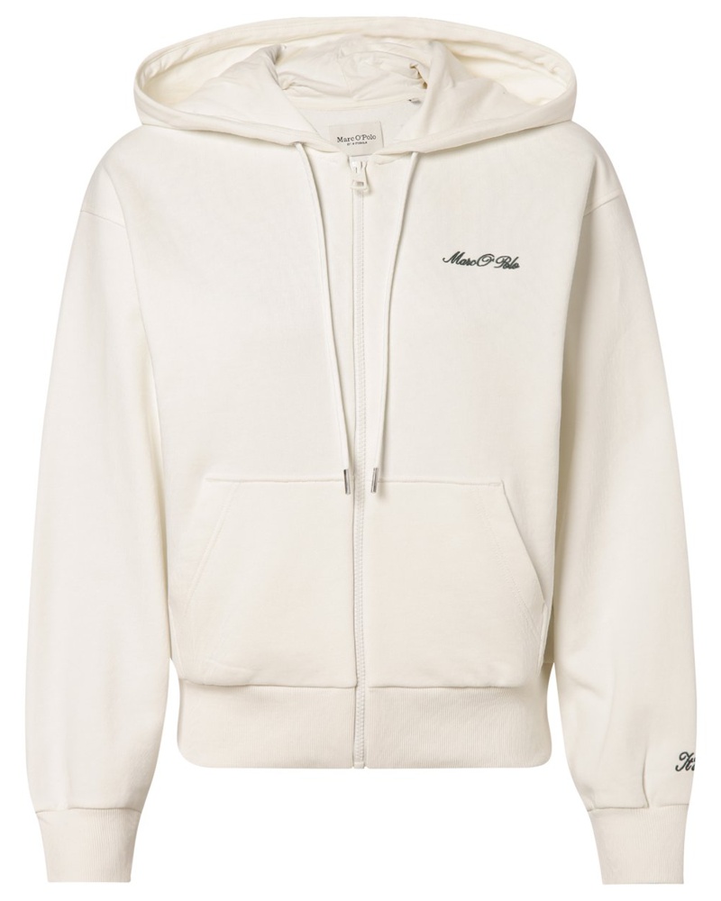Marc O'Polo Damen Kapuzenjacke Baumwolle ecru