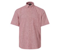 Hemd mit Leinen-Anteil  Modern Fit Baumwolle terra gemustert Button-Down