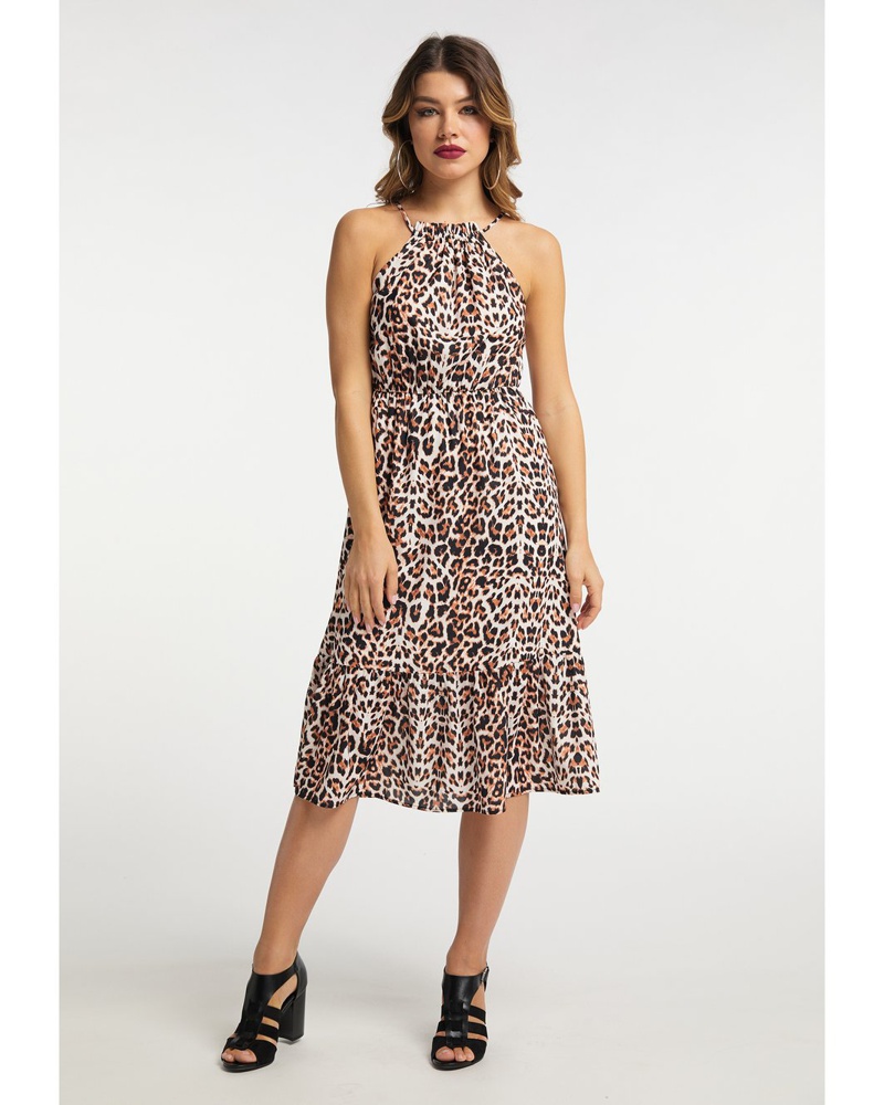 FAINA Damen Maxikleid gemustert