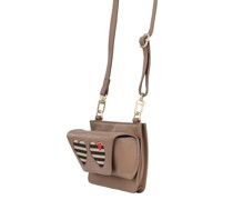Kleinledertasche  Leder taupe bedruckt