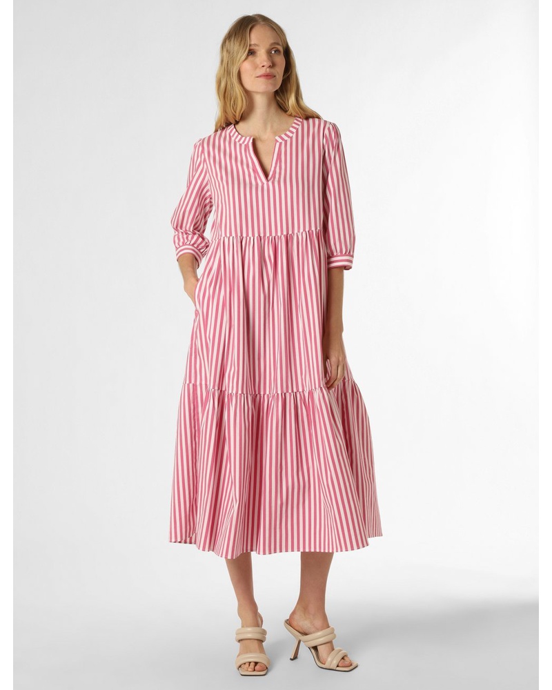 Marie Lund Damen Kleid Baumwolle pink gestreift