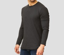 Langarmshirt  Baumwolle anthrazit