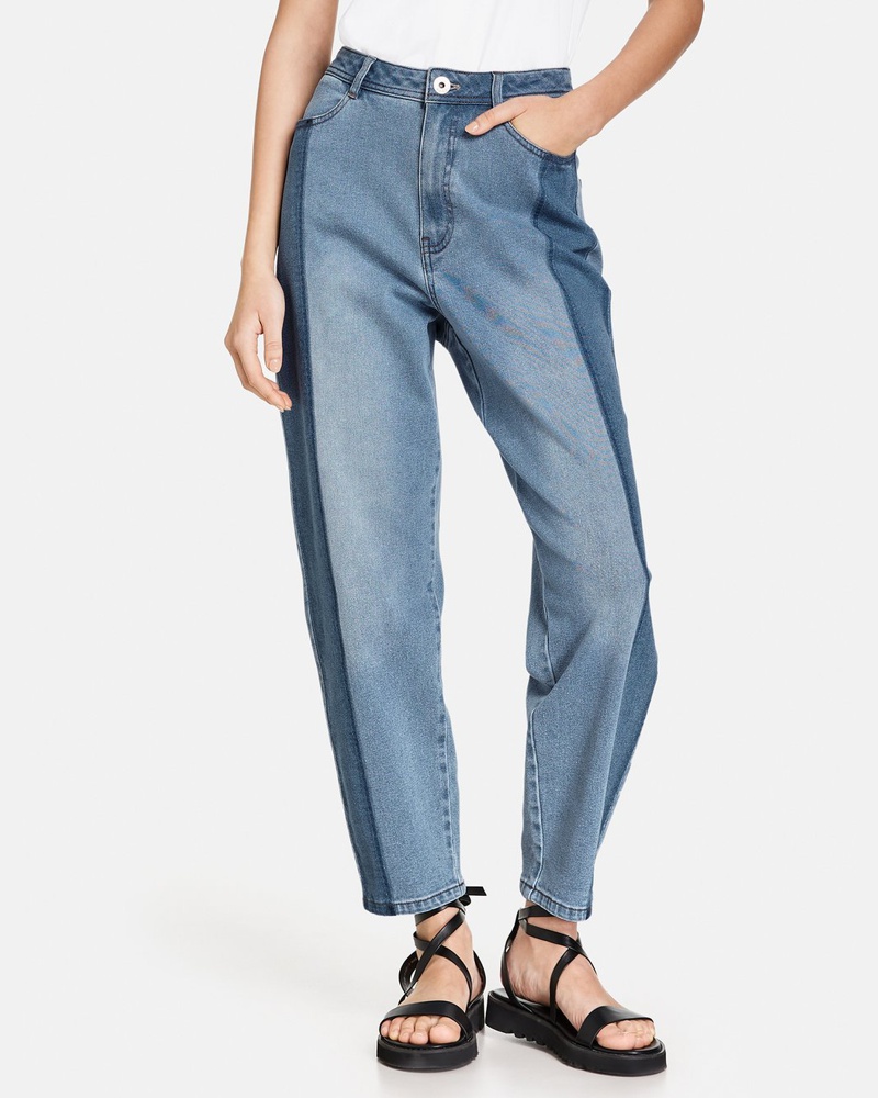 Taifun Damen 7/8 Jeans Baumwolle medium stone
