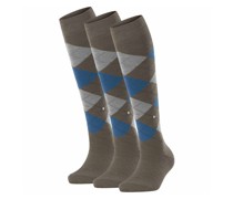 Socken 3er Pack  Baumwolle  kariert