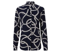 Bluse  Viskose marine gemustert