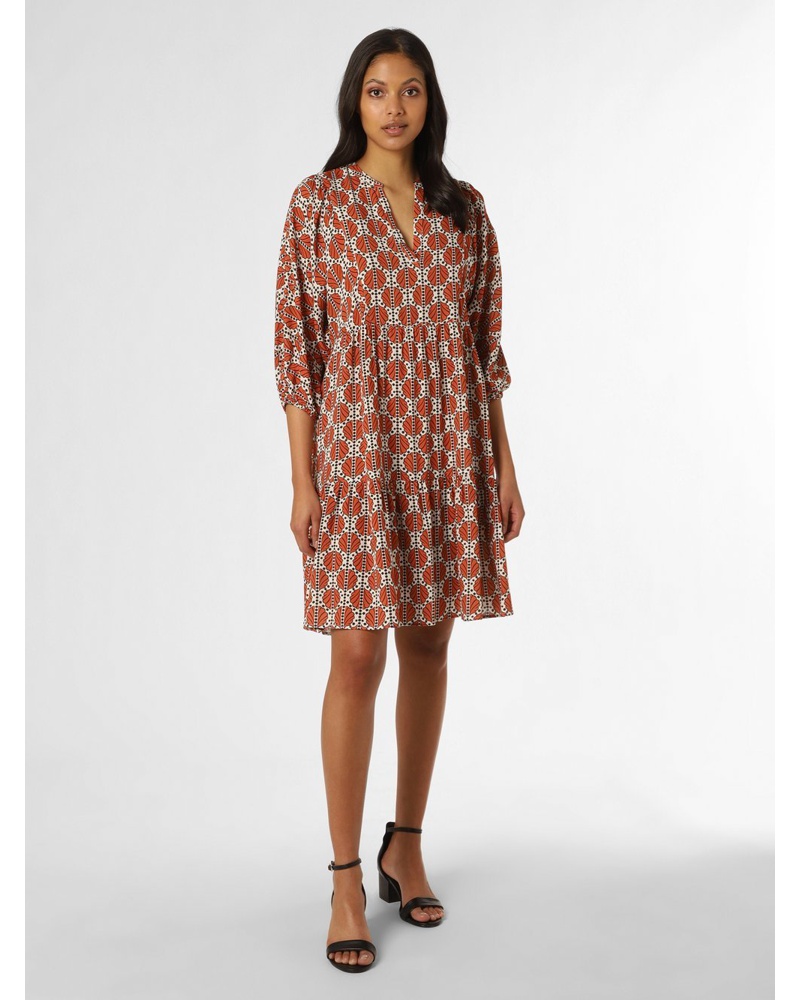 Marie Lund Damen Kleid Viskose terra gemustert