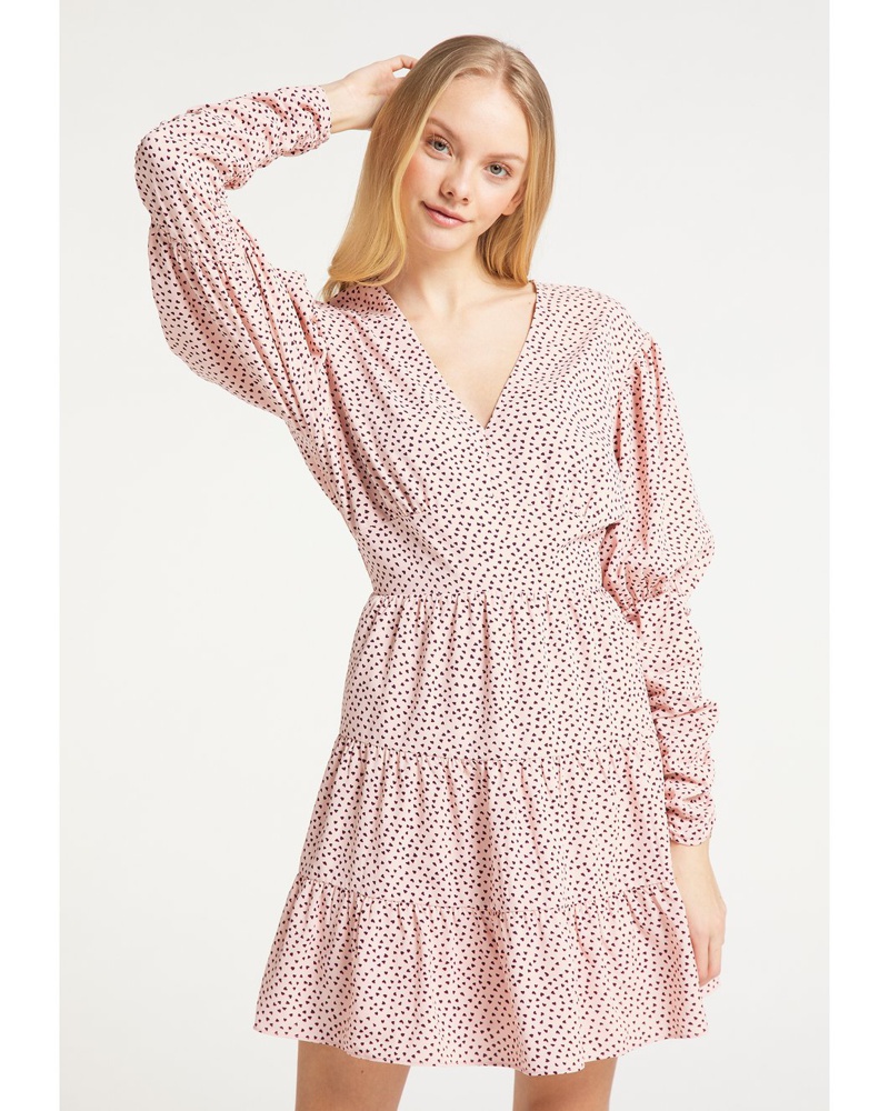 My Mo Damen Sommerkleid gemustert