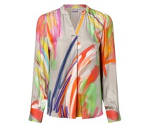 Bluse  Satin grau gemustert