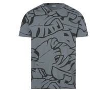 T-Shirt  Baumwolle blau gemustert