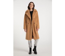 Faux Shearling Mantel  camel