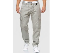 Leinenhose Cargo  Baumwolle hell