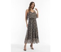 Maxikleid  schwarz gemustert