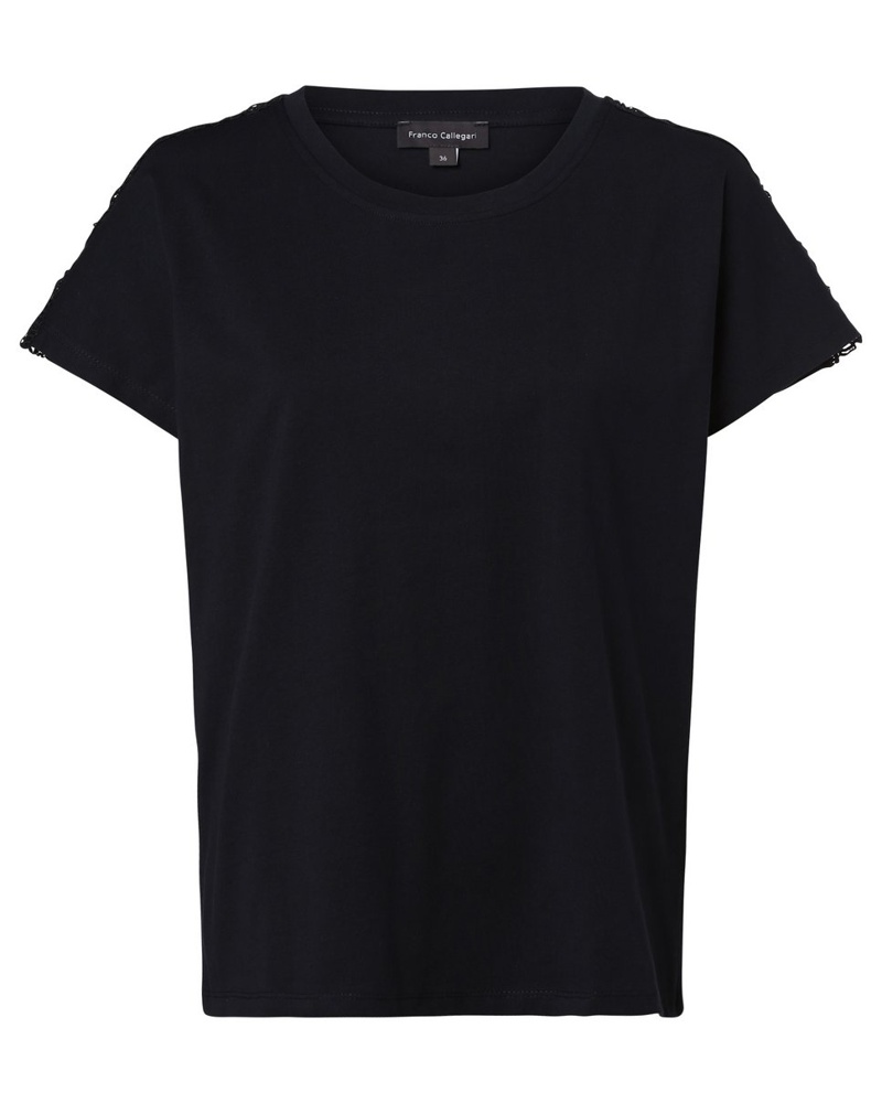 Franco Callegari Damen T-Shirt Baumwolle marine