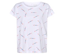 T-Shirt  Baumwolle weiß gemustert