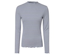 Langarshirt  Viskose blau gestreift