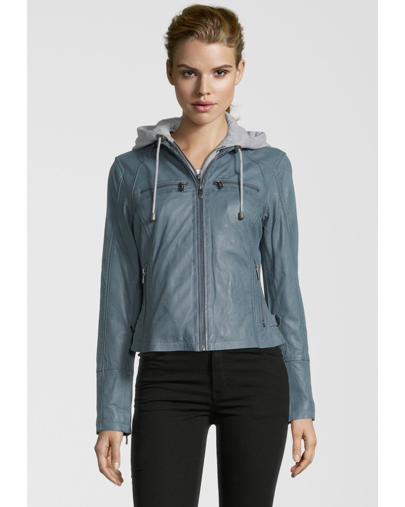 Buffalo Damen Lederjacke marine
