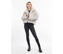 Faux Fur Jacke  Textil ecru