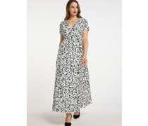 Wickelkleid  schwarz gemustert