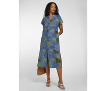 Sommerkleid  Leinen marine gemustert