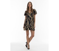 Minikleid mit Allover-Print  Viskose