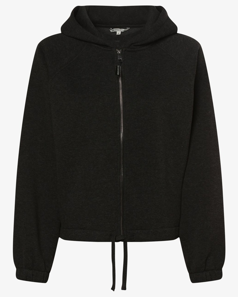 Tom Tailor Damen Kapuzenjacke Bauwolle anthrazit eliert