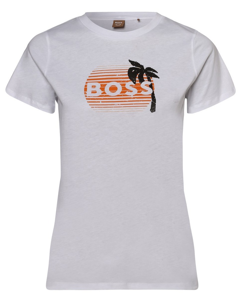HUGO BOSS Damen T-Shirt Baumwolle bedruckt