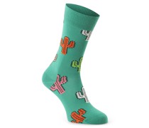 Feinstrick-Socken  grün gemustert