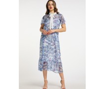 Midikleid mit Allover-Print  mehrfarbig gemustert