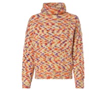Pullover mit Mohair-Anteil  Grobstrick sand gemustert