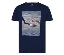 T-Shirt  Baumwolle marine bedruckt