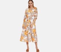 Casual-Kleid  Baumwolle mehrfarbig gemustert
