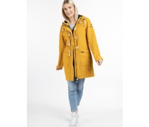 Strickfleece-Dufflecoat   meliert